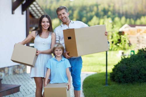 Careful loading of boxes and furniture into a van for a Kingston upon Thames move