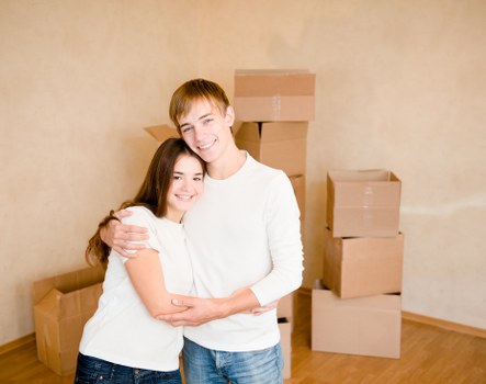 Packing and loading belongings into a removal van for a local move