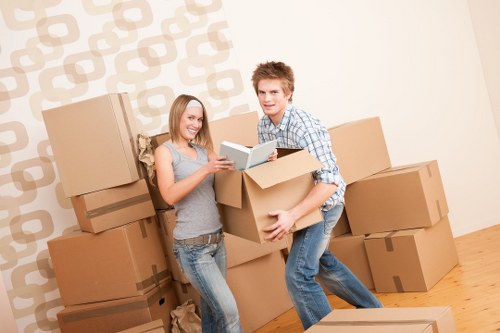 Packed boxes and furniture ready for a Kingston upon Thames removal service