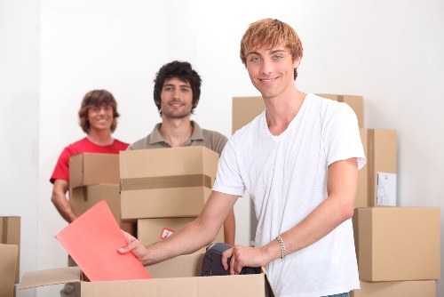 Packed boxes and furniture ready for a Kingston upon Thames house move
